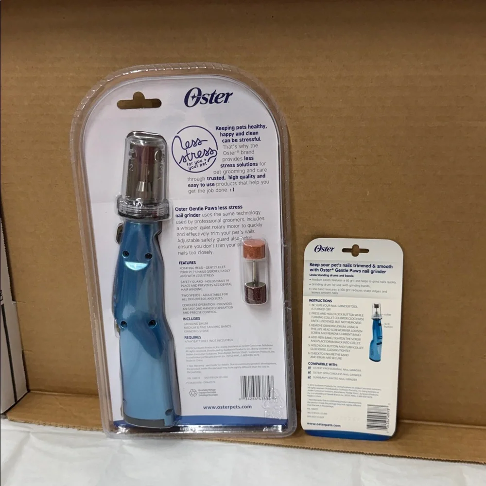 ⭐️Oster Gentle Paws Blue Nail Grinder with Replacement Kit